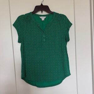 Liz Claiborne Green Dotted Blouse